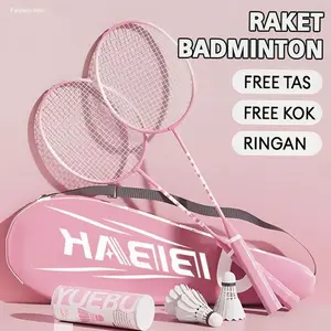 RAKET BULU TANGKIS/ RAKET BADMINTON ISI 2 GRATIS BAG/KOK BULUTANGKIS/SHUTTLECOCK/KOK BADMINTON | Hot Item