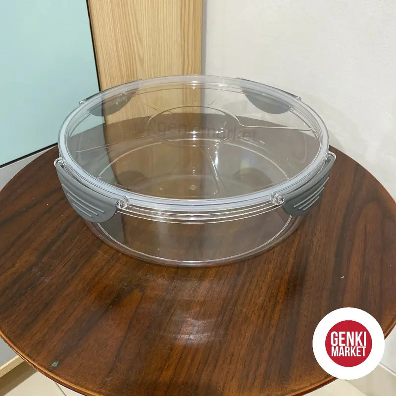 Basi Prasmanan Bulat 7 Wadah 7 In 1 Seal Kedap Udara Bisa Dikunci Tempat Penyimpanan Makanan Sayur Cemilan Basi Prasmanan Bulat Rose Genki Market 5