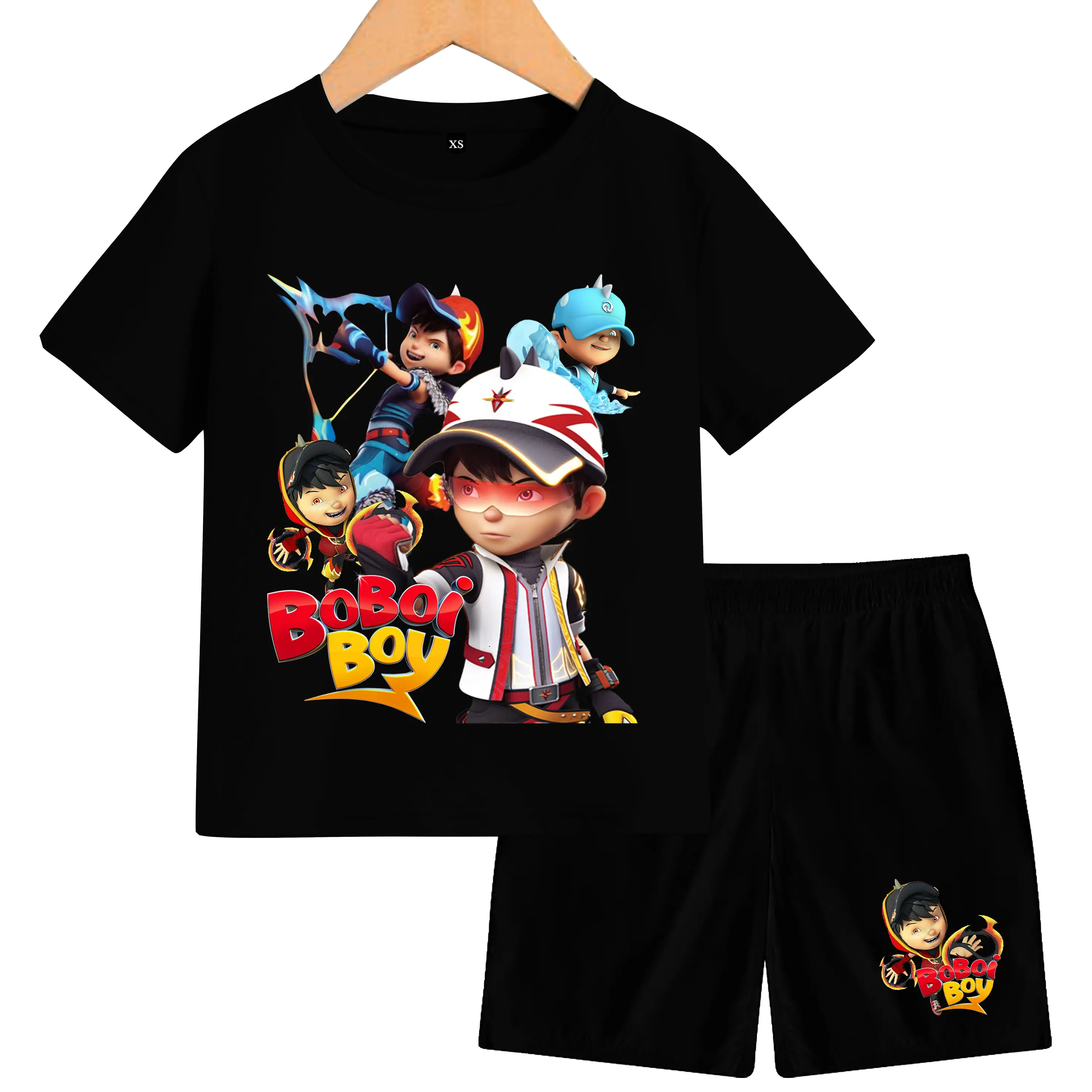 Setelan Anak-Anak motif  Boboiboy lengan pendek umur 2-15 thun Laki-Laki