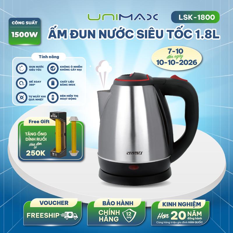 Ấm Đun Siêu Tốc 1500W 1.5L/1.8L Living Sense Thép Không Gỉ An Toàn Vận Hành Tiện Lợi Đun Nóng Siêu Nhanh