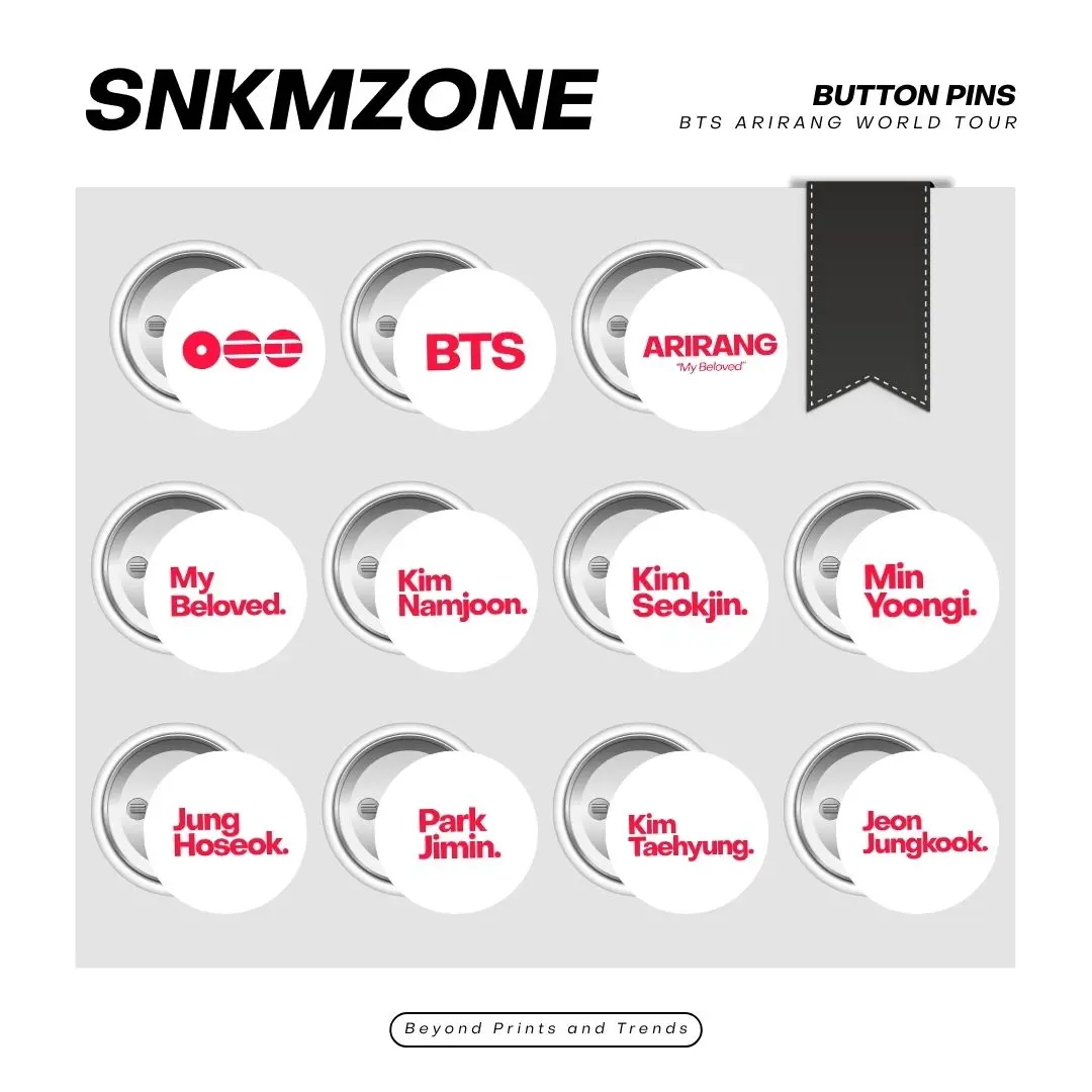 BTS Inspired Button Pin (1.25 / 2.25 inch Glossy or Matte