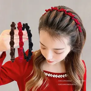 Headband Bando Beludru Premium 2in1 - Aksesoris Rambut Wanita Korea, Hairband & Jepit Rambut, Cocok untuk Harian Dewasa