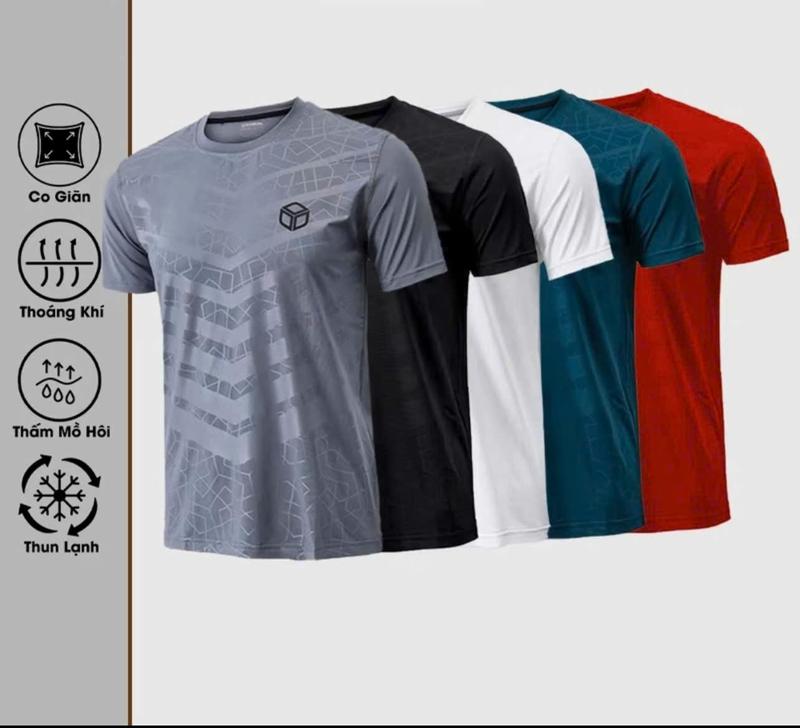 COMBO 3-4-5 ÁO THUN LẠNH CỘC TAY NAM DẬP VÂN 6D