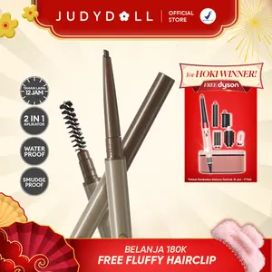 Judydoll Triangular Eyebrow Pen - Pensil Alis Sehari-hari Hasil Natural 2 in 1 Aplikator dan Brush
