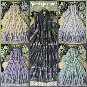 gamis jasmine bahan katbol full puring