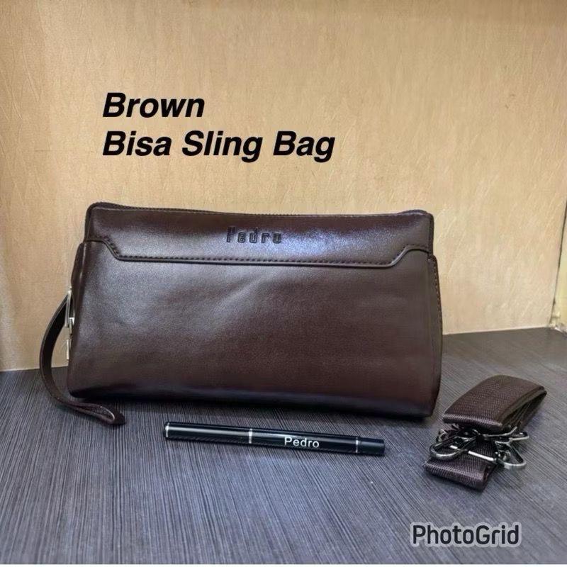 Handbag Clutch pria 793 free pena ada tali Slingbag Kulit 0