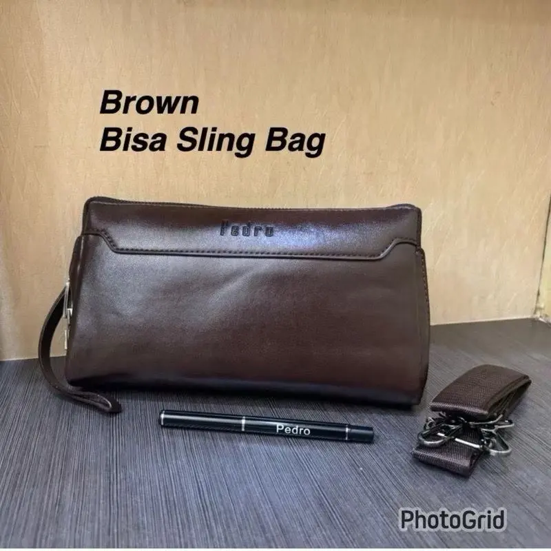 Handbag Clutch pria 793 free pena ada tali Slingbag Kulit 0