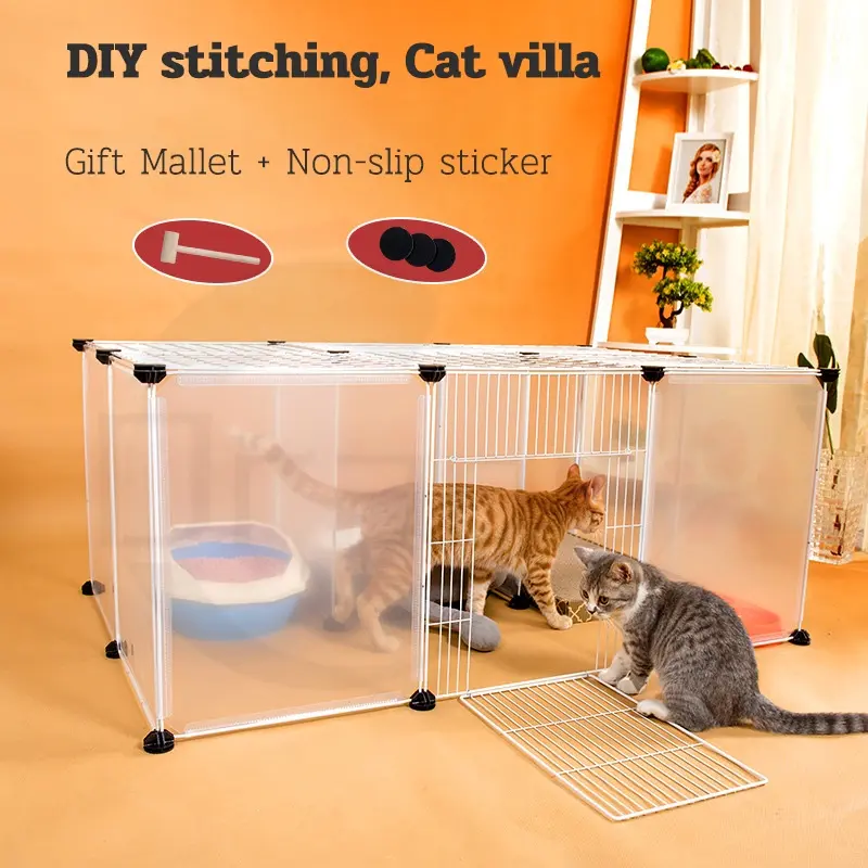 【SG】DIY Cat/Pet Cage Household Cat Villa Large Cat House Double-layer Cat Litter Cat Fence Indoor Pet Fence