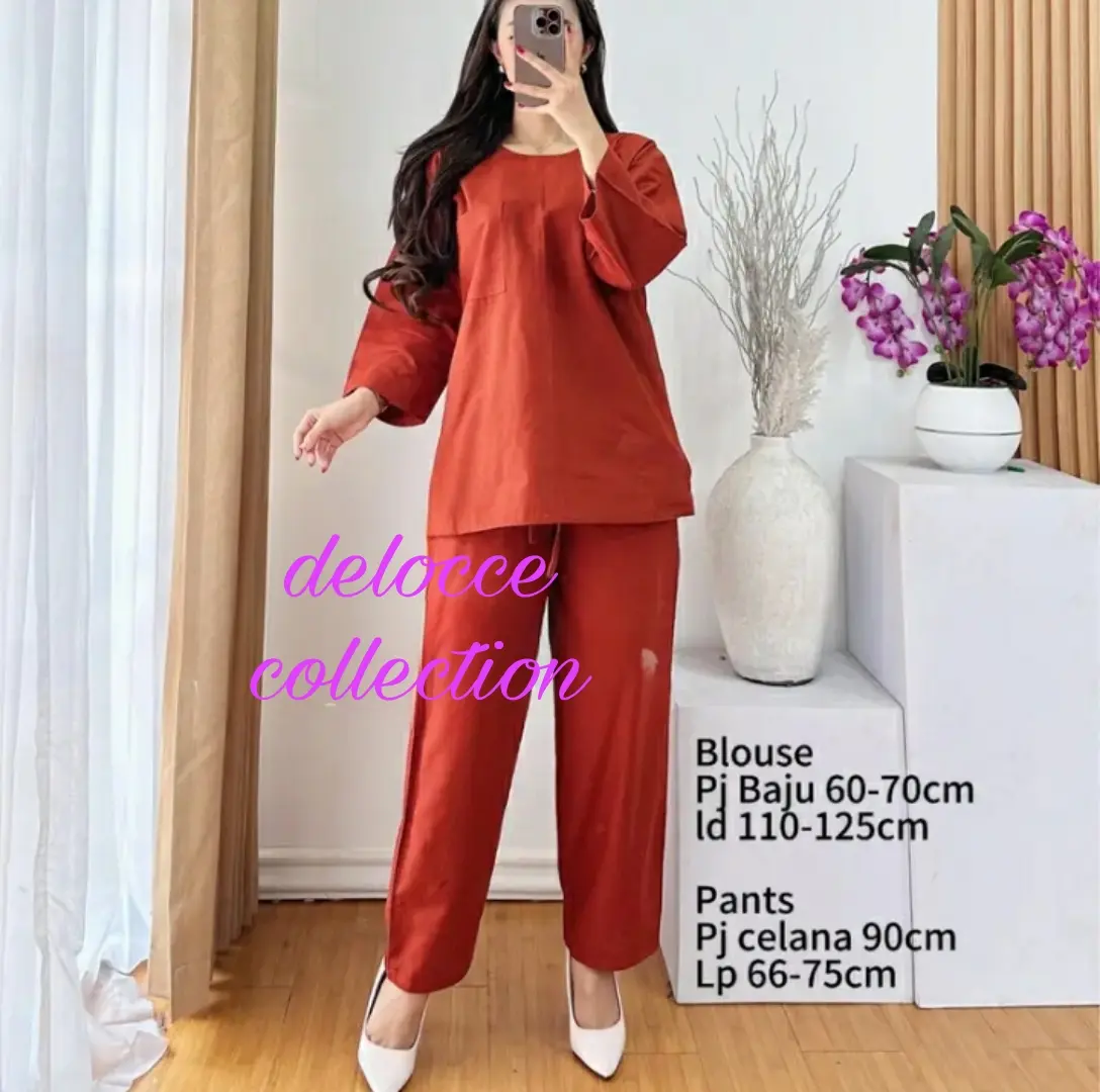 COZIE NEW SET CELANA PANJANG 90 CM,Setelan Wanita Kekinia, Modis Terbaru Ternyaman Katun Linen Premium TERLARIS One Set Murah