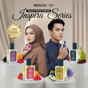 [Dapat 2 Botol] Parfum Non Alkohol Mezuca Inspira Series 18mL Eau De Parfume Unisex Pria Wanita