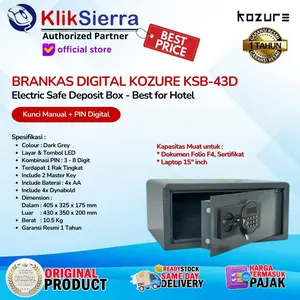 Peralatan Kantor Brankas KOZURE KSB-43D | KSB43D | KSB42 - Brankas Electric Digital A4 F4 - Safe Deposit Box Kunci Digital PIN - Brangkas Elektrik Safety Box HOTEL Cash Box - Garansi Resmi 1 Tahun