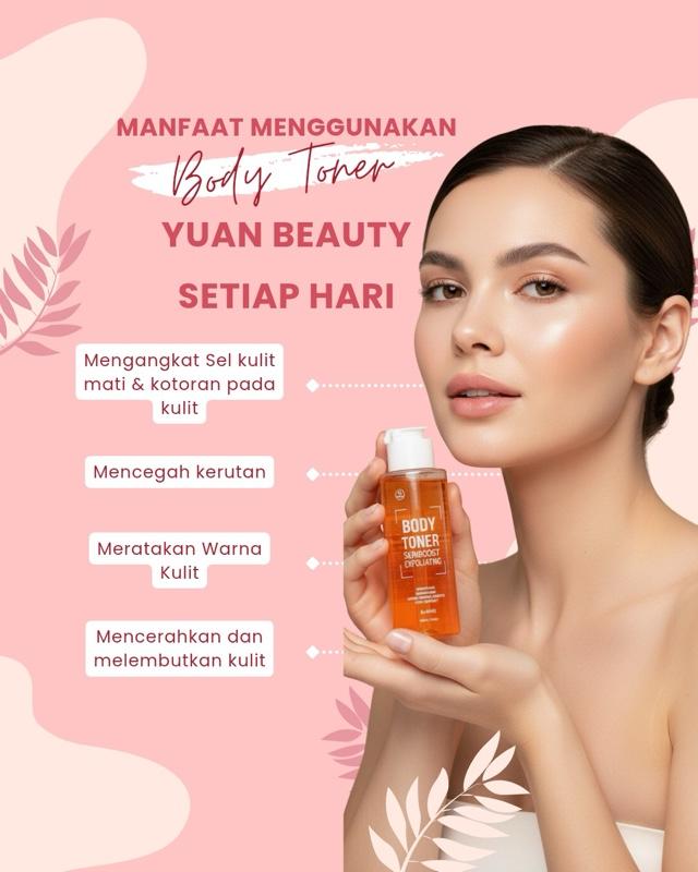 yuanbeauty paket lengkap hemat BODY TONER, MILK SHOWER CREAM , BODY SERUM WITH ARBUTIN