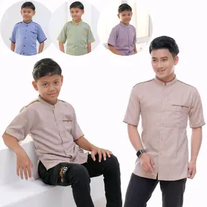 Baju koko anak lengan pendek katun madina Muslim