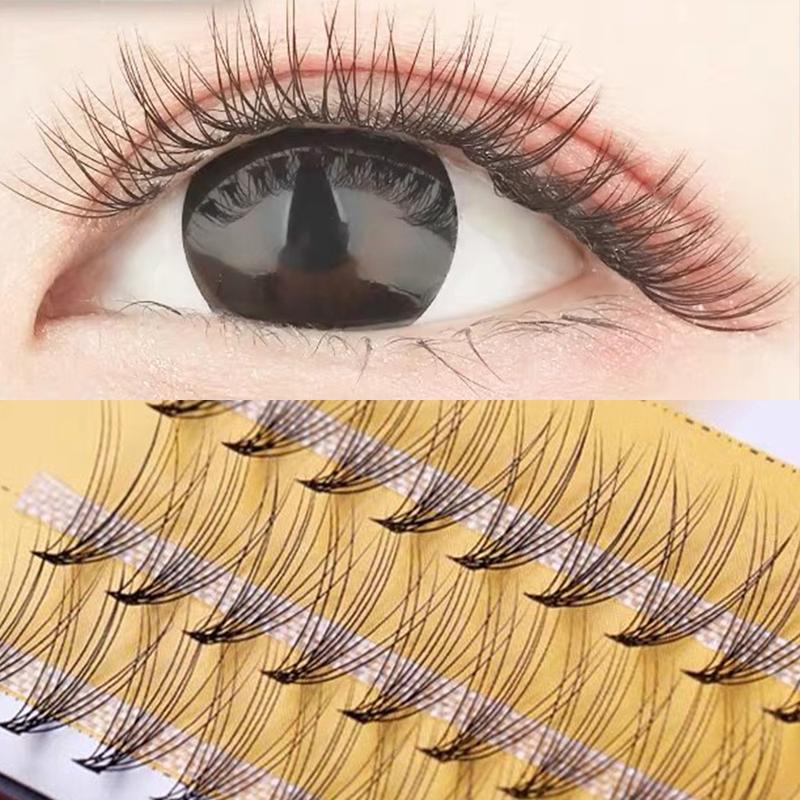 Product Introduction of Lvcheryl 1 Box 10D 60Pcs Human Hair Eyelash Extension Set With Glue 3D DIY False Whose Fakes Lashes Tweezer Makeup Cosmetic Lightweight 20