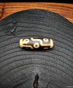 Batu Akik DZI 9 Mata Ghee Blessed Tibet Spirtual Stone 37mm E2520