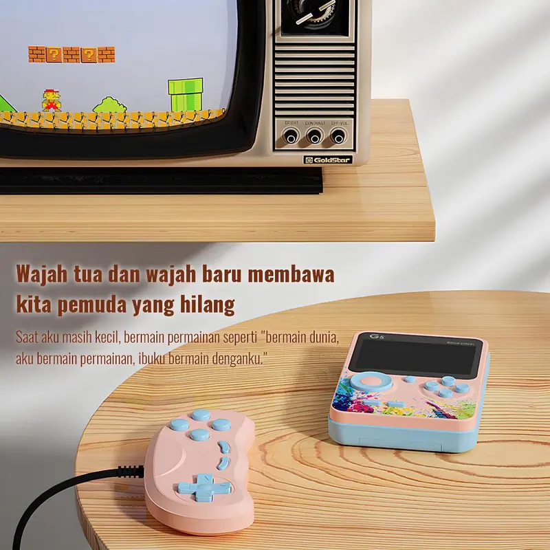UPLU Gameboy Retro Mini Portable 500 in 1 Gamepad Console Machines Layar HD 3 Inch Connect TV 2