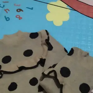 SWEATER RAJUT RUFFLE MOTIF POLKADOT 1-6 TAHUN LENGAN PANJANG KOREAN STYLE