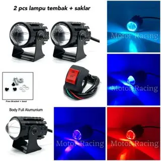 2pcs laser foglamp d2 superbright high low mini driving lampu tembak laser BONUS SAKLAR Lampu Sorot Motor