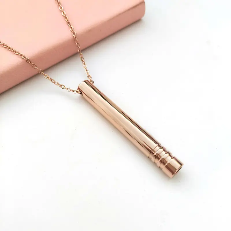 Stainless Steel Anxiety Release Necklace,Mindfulness Breathing,Stress Relief Necklace,Breathing Charm Necklace for Stress & Anxiety Relief - Quit Smoking Vaping Oxygen, Rave Accessories prayer  bead fidget  tools pendant  necklace women s necklace 2