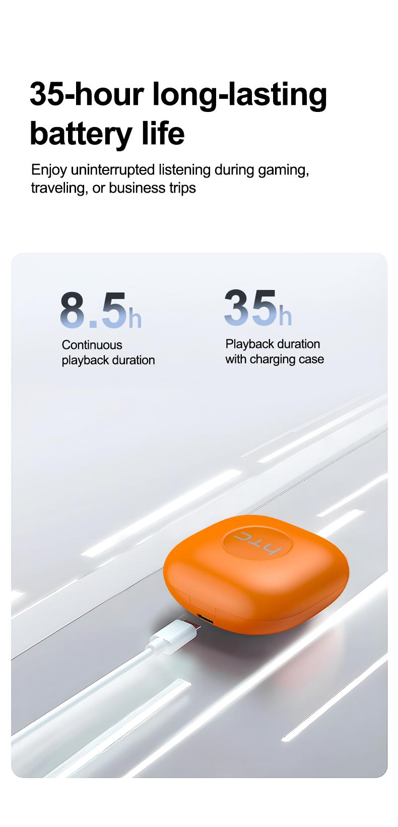 HTC NE63 OWS AI Headset Bluetooth 6.0 Sport Earbuds Layar LED TWS Noise Reduction HiFi Bass Stereo Wireless Gaming Headset dengan AI dan Noise Reduction