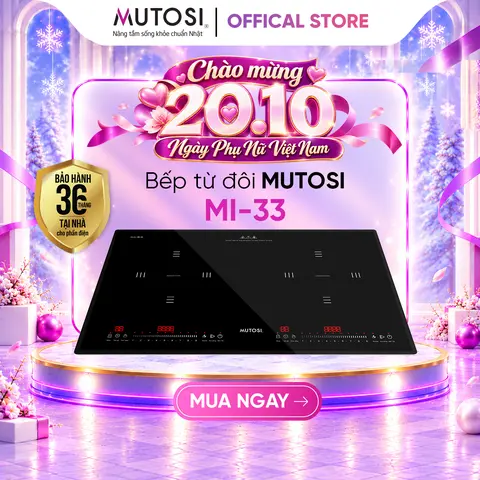 Bếp từ đôi MUTOSI MI-33 Mặt Kính Ceramic Cao Cấp. Tặng Lắp Đặt Tại Nhà, Bảo Hành 36 Tháng