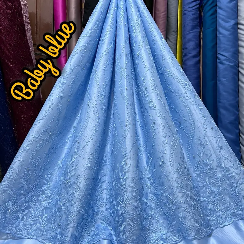 {Harga 0,5m} Tile Bordir Tebal Bahan kebaya meteran 8
