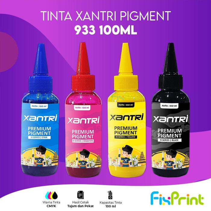 Gambar Tinta Pigment Xantri 932 933 Black Cyan Magenta Yellow 100ml Compatible for Printer HP Officejet 6100 6600 6700 7110 7510 7610 dari FixPrint Indonesia Kota Administrasi Jakarta Pusat Tokopedia