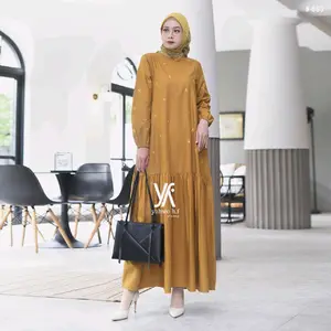 gamis bordir tabur gamis bordir gamis katun gamis katun bordir gamis yahwo hijab fashion gamis murah best seller