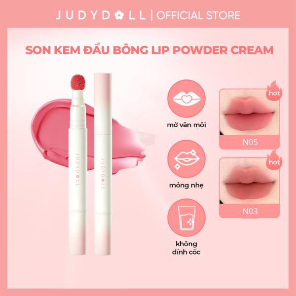 Son Kem Đầu Bông JUDYDOLL Lip Powder Cream Mịn lì Che phủ vân môi Không dính cốc 1,8g
