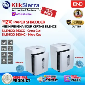 Paper Shredder BND SILENCIO 863MC MicroCut & SILENCIO 863CC CrossCut | SILENCIO-863 SILENCIO863 | BND-863 BND863 - Silence Mesin Penghancur Kertas Silent dengan Roda - Destroy Paper Dokumen CC CD DVD - LIFETIME Warranty Cutter