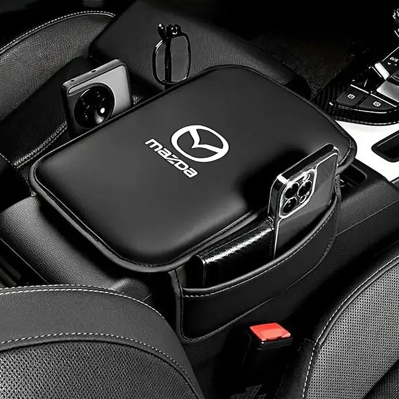 Trang Trí Xe Hơi Cho Mazda CX-3 CX-4 CX-5 Atenza BT-50 Axela Mazda 2 Mazda 3, Hộp Tỳ Tay Trung Tâm Xe Hơi, Đệm Tăng Cường, Túi Đựng Tay Vịn Bằng Da Nappa Đa Chức Năng Phụ Tùng