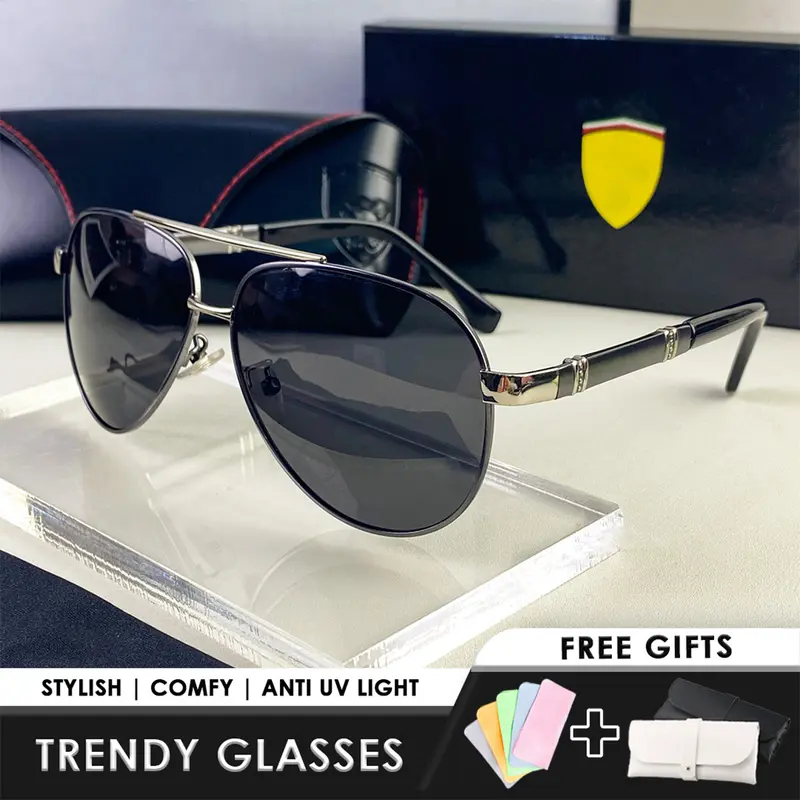 【Free Dompet & Lap】Kacamata Pria Polarized UV Protection Mengemudi Kaca Mata Memancing Paset Ikan By Pijarus Eyewear Alpacaman【cool vision】【b6102】 Sunglasses 0