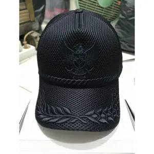 Topi jaring garuda full hitam, free nama