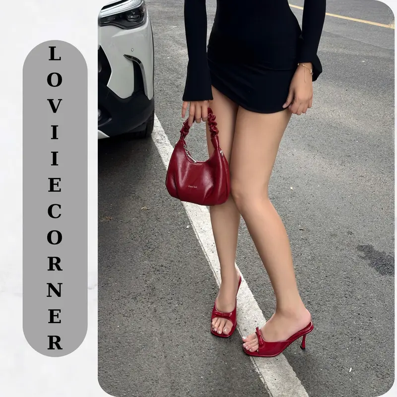 LOVIIECORNER GUỐC CAO GÓT NỮ TIỂU THƯ - CAO GÓT MŨI VUÔNG THIẾT KẾ NƠ HIỆN ĐẠI - GUÓC CAO GÓT BASIC 7 PHÂN - 3 PHÂN - D241016 - D250414 6