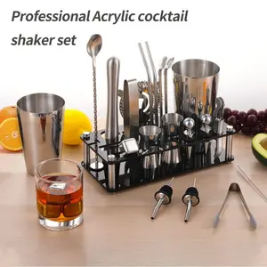 FX Set 23pcs Cocktail Shaker Bartender Stainless Barista Tools Profesional Praktis untuk Bar, Café, dan Rumah