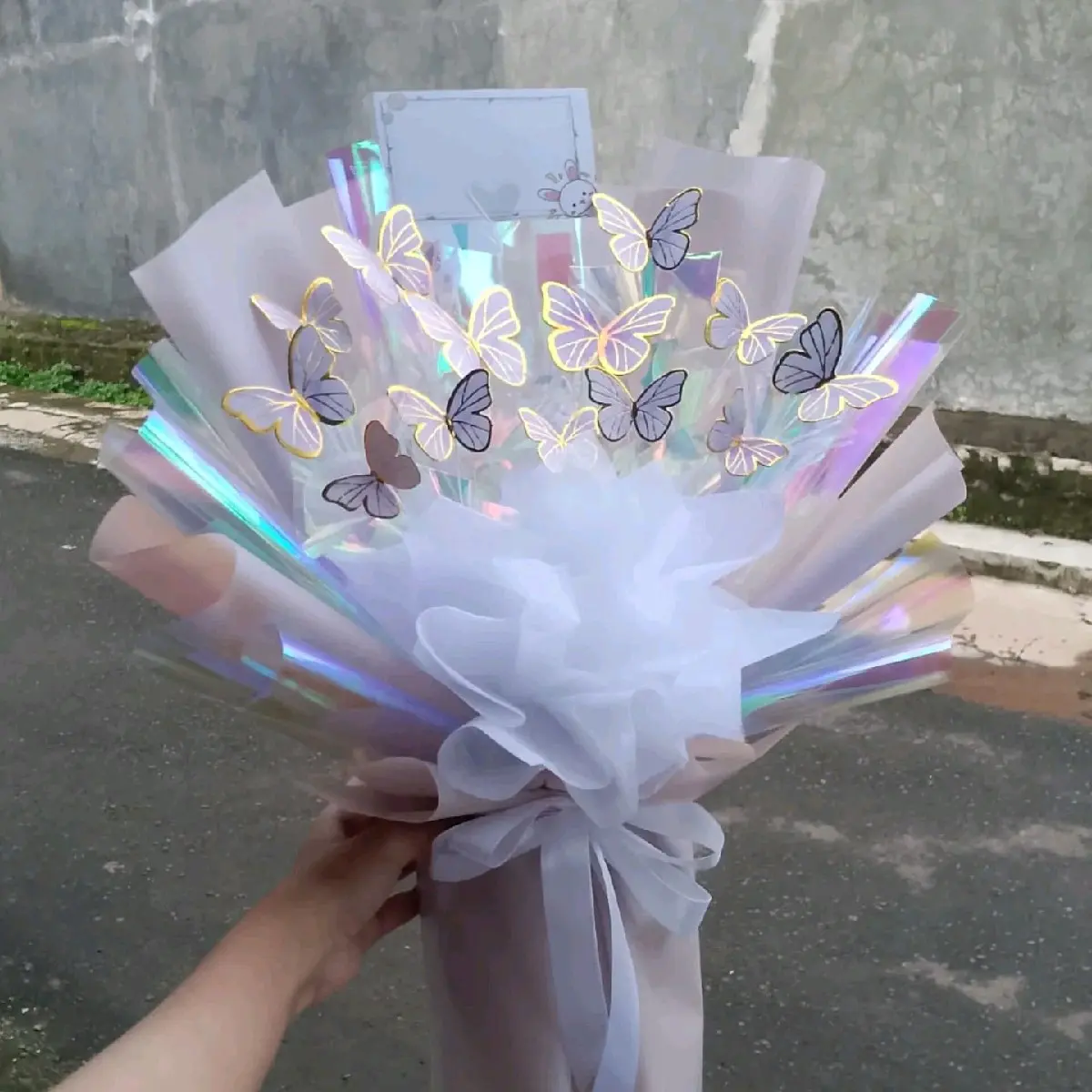 Buket kupu-kupu hologram LED