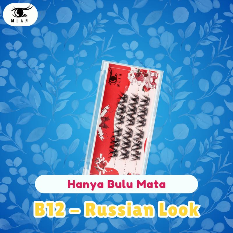 Mlan Beauty Eyes B12 Russian Look | Bulu Mata Palsu Premium - Eyelash Extention - Lem Bulu Mata Palsu - Eye Makeup Box Bulumata Extension 0