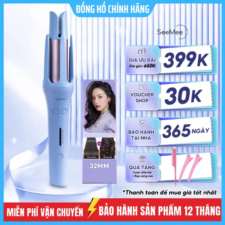 Máy uốn tóc làm xoăn tự động SeeMee FAERS PLUS lớp phủ gốm sứ bảo vệ tóc khi tạo kiểu đường kính uốn 32mm.