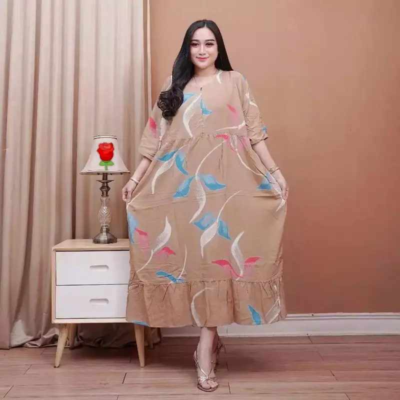 DASTER SUPER JUMBO LD 140CM ADEM DAN NYAMAN BUSUI MOTIF TULIP Rayon 4