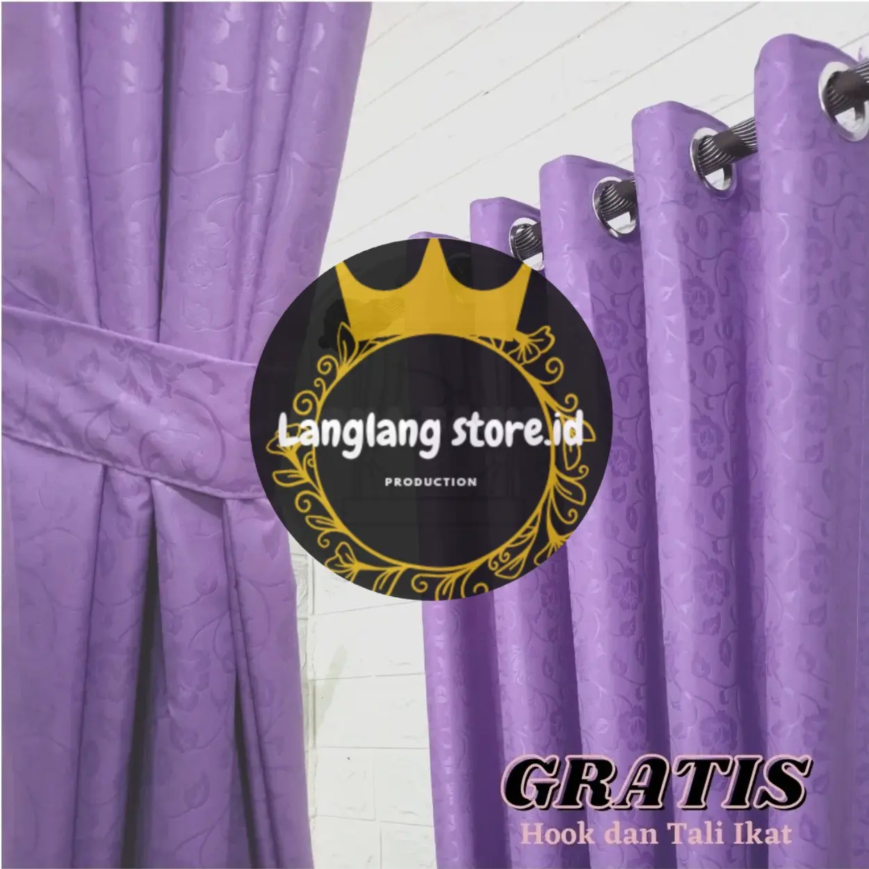 gorden jendela embos 10ring hordeng aesthetic minimalis Pintu Tirai