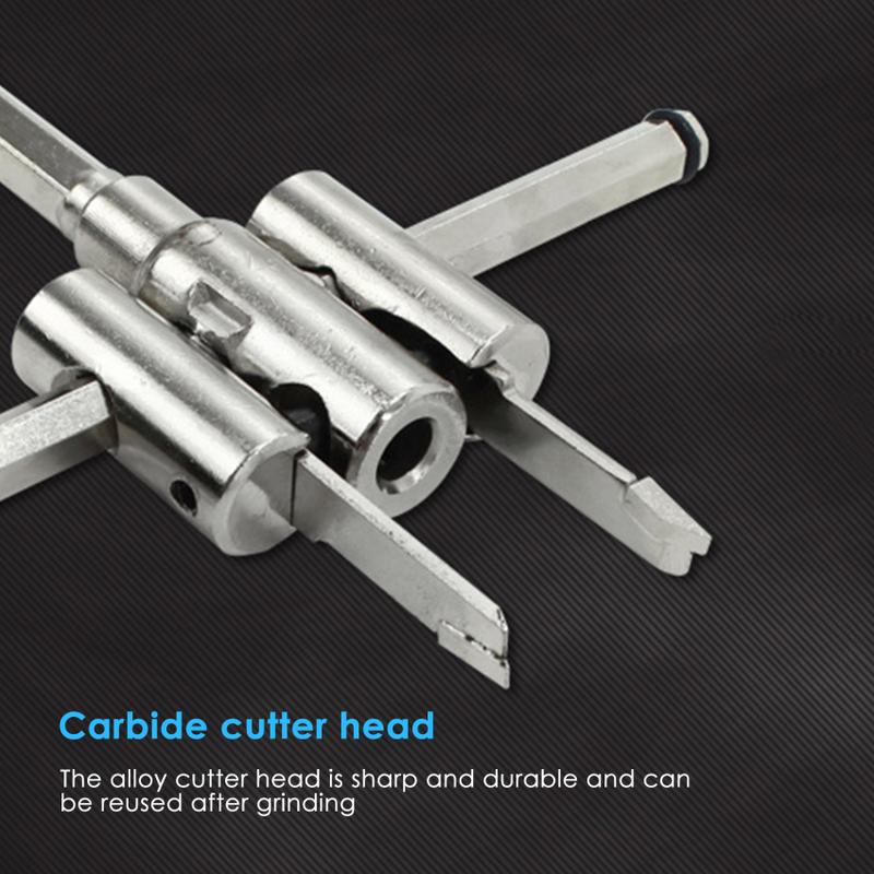 Aircraft type hole saw DIY adjustable drill hole saw feature1. Carbide cutter head, sharp and wear-resistant, can be reused after grinding, and has a long service life2. The cutter body is all heat-treated, and it has good performance of high 7