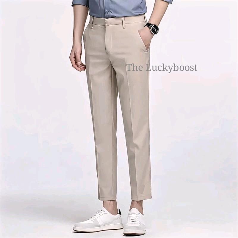 THELUCKYBOSST Ankle Pants Celana formal kerja pria Slimfit dewasa kantor bahan woll kekinian Celana panjang casual celana ankle celana kuliah 3