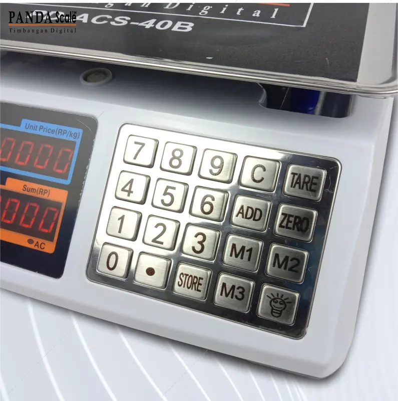 Timbangan 40kg Timbangan Digital Buah Laundry Ikan Ayam Daging Meja ACS 40 kg 40B PANDA SCALE 5