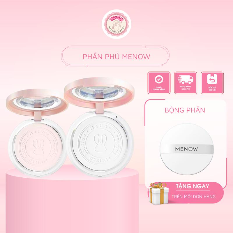Phấn Phủ nén kiềm dầu, chống nước, che phủ hoàn hảo MENOW Rabit Compact Powder 8.5g ( CÓ bông phấn)