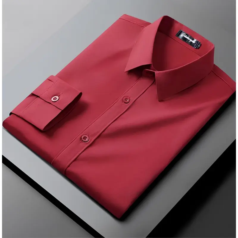 BEST SELLER Kemeja Alisan Pria Polos Slimfit Kemeja Pria Lengan Panjang Putih 5