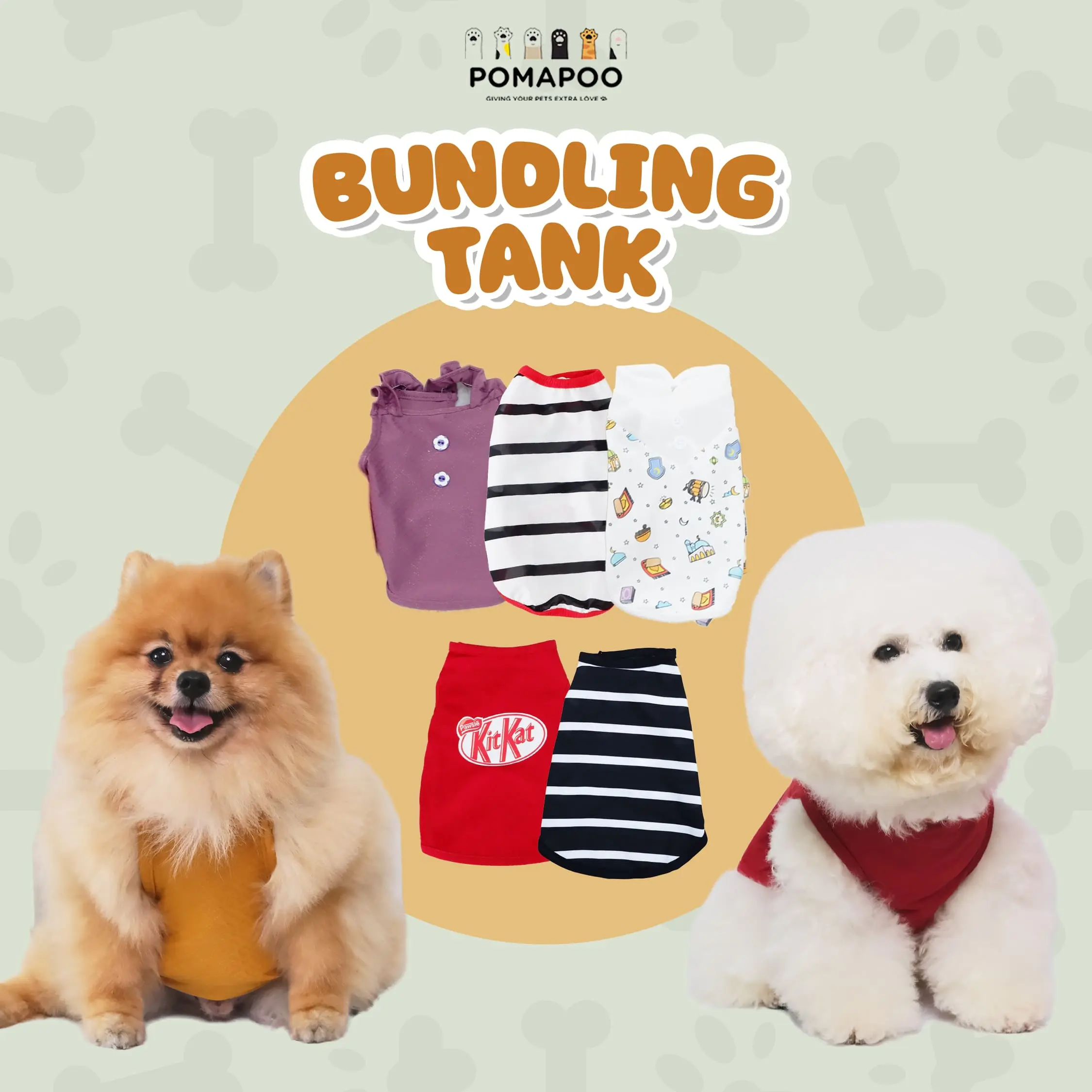 PAKET 3 PCS  - Baju Kucing & Baju Anjing Bundling Tank 3 pcs