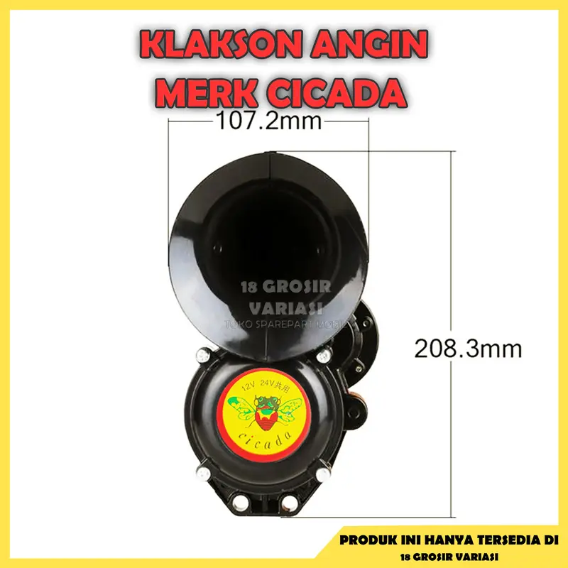 TUTUP BESI Klakson CICADA Scania Volvo | Klakson Keong 12/24V Untuk Truk Pick Up Bus, Canter, Elf 3