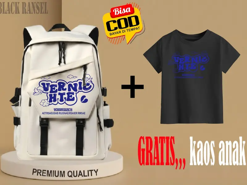 tas ransel free kaos sekolah anak SD SMPS SMA backpack fashion anak laki laki dan perempuan trendy 0