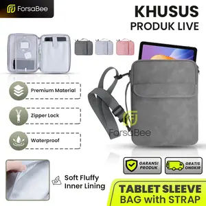 FORSABEE - ( LIVE ) Tas Selempang untuk Tab Tablet ukuran 10 11 11.5 12 12.1 12.2 12.4 12.9 14 Inch Sleeve Pouch Bag Sarung Soft Case Casing Cover Storage Tempat Keyboard Pencil Holder Kerja Kantor Jinjing