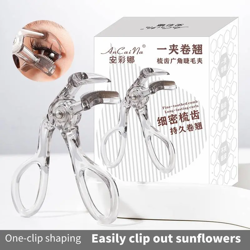 Wide Angle Eyelash Curler Makeup Tools Soft Comb Rubber Pad Natural Curling Lengthen Eyelash Longlasting Non Collapse Lash Curler For Beginners